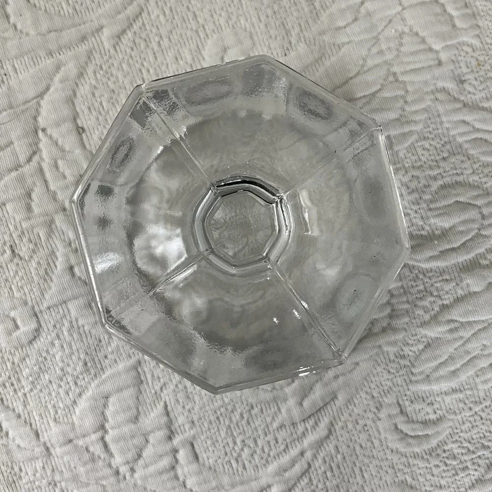 Fostoria Uranium 1977 Vintage Coin Footed Bowl‎ Compote Candy Dish Clear Glass